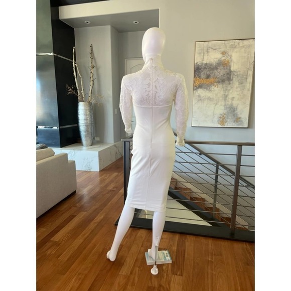 Nookie White Lady Lace Long Sleeve Midi Dress in White - XL - Picture 2 of 10